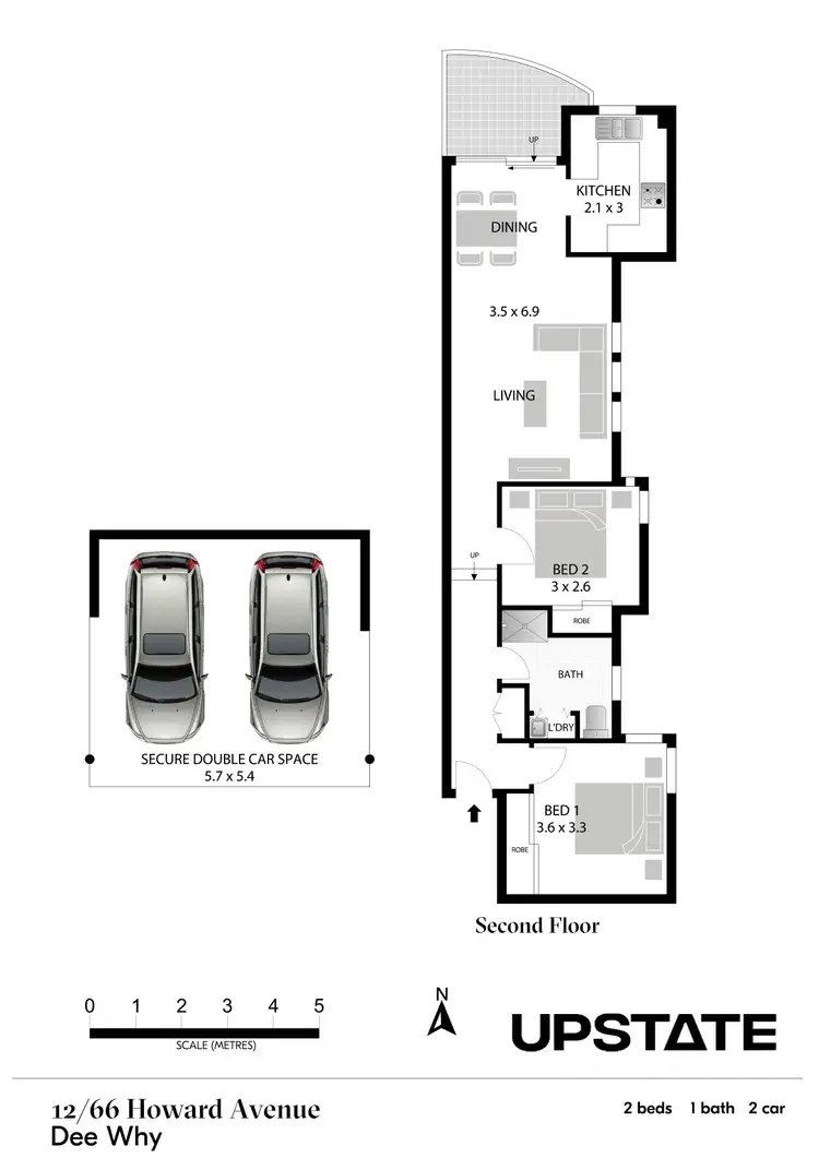 Floorplan of Homely unit listing, 12/66 Howard Avenue, Dee Why NSW 2099