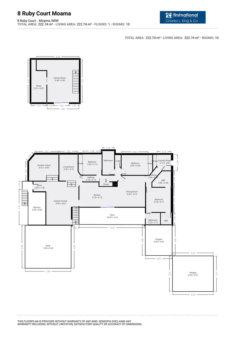 Floorplan of Homely house listing, 8 Ruby Court, Moama NSW 2731