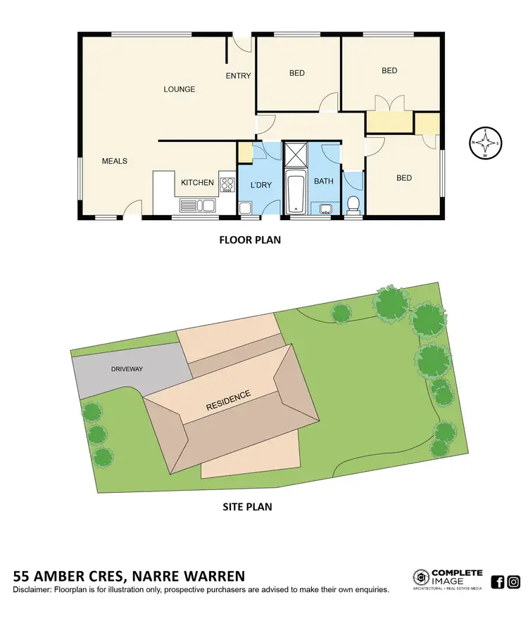 Floorplan of Homely house listing, 55 Amber Crescent, Narre Warren VIC 3805