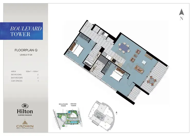 Floorplan of Homely apartment listing, Level 19/11905/3113 Surfers Paradise Boulevard, Surfers Paradise QLD 4217