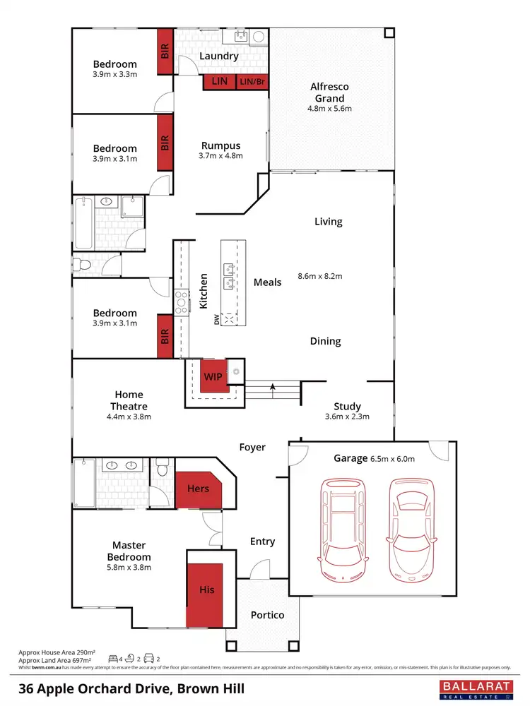 Floorplan of Homely house listing, 36 Apple Orchard Drive, Brown Hill VIC 3350
