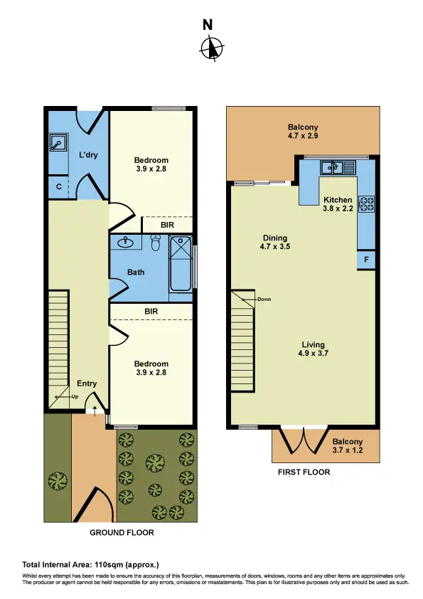 Floorplan of Homely townhouse listing, 11/2A Simpson Street, Yarraville VIC 3013