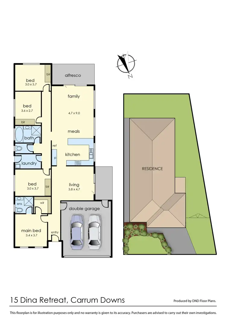 Floorplan of Homely house listing, 15 Dina Retreat, Carrum Downs VIC 3201