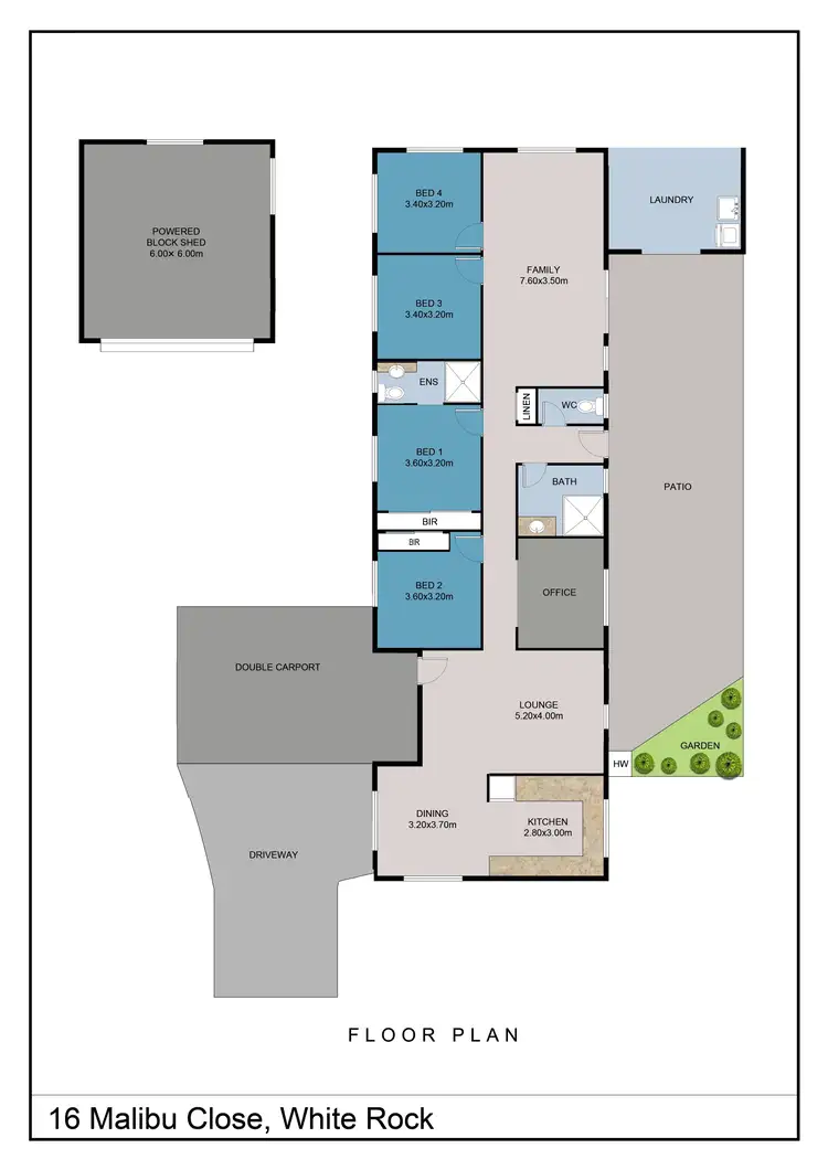 Floorplan of Homely house listing, 16 Malibu Close, White Rock QLD 4868