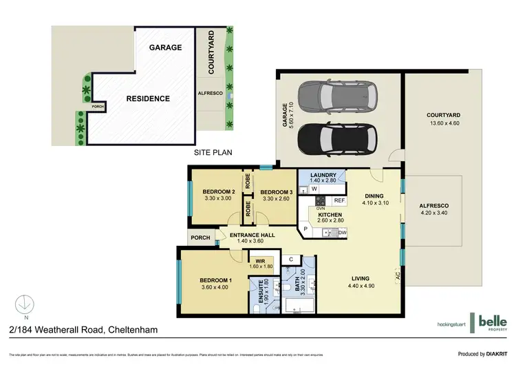 Floorplan of Homely villa listing, 2/184 Weatherall Road, Cheltenham VIC 3192
