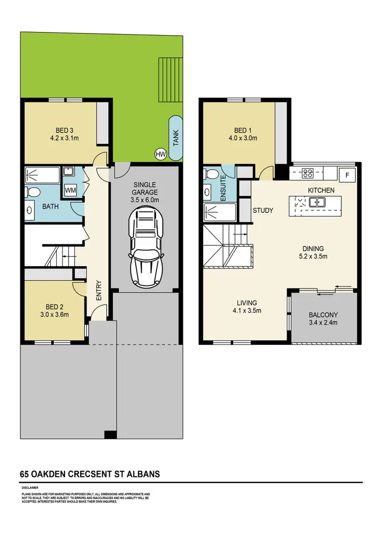 Floorplan of Homely townhouse listing, 65 Oakden Crescent, St Albans VIC 3021