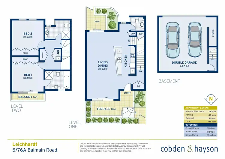 Floorplan of Homely townhouse listing, 5/76a Balmain Road, Leichhardt NSW 2040