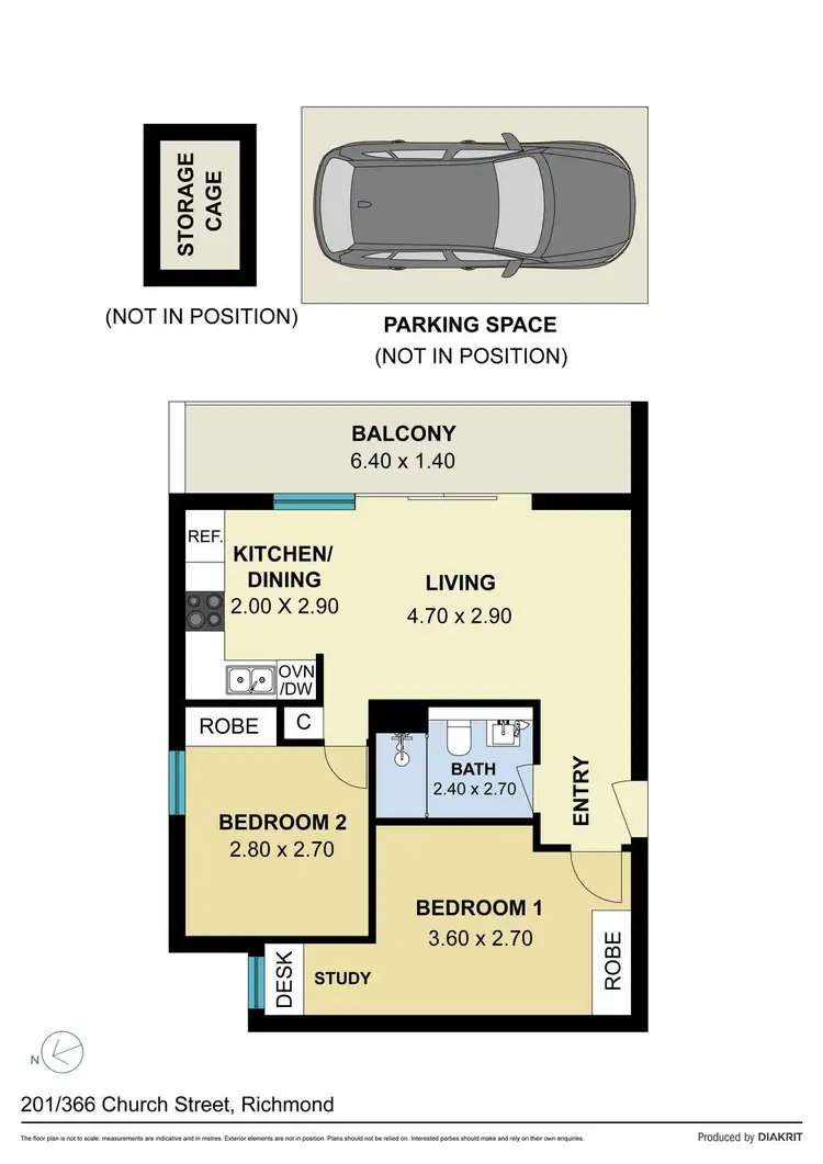 Floorplan of Homely apartment listing, 201/366 Church Street, Richmond VIC 3121