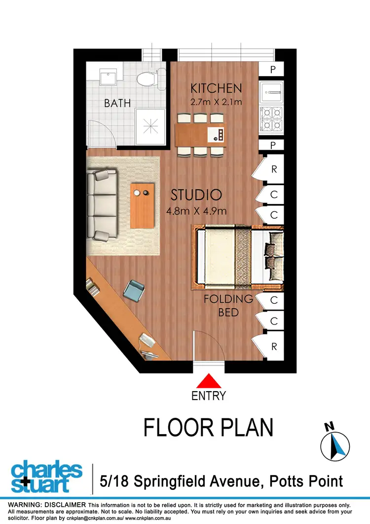 Floorplan of Homely studio listing, 5/18 Springfield Avenue, Potts Point NSW 2011