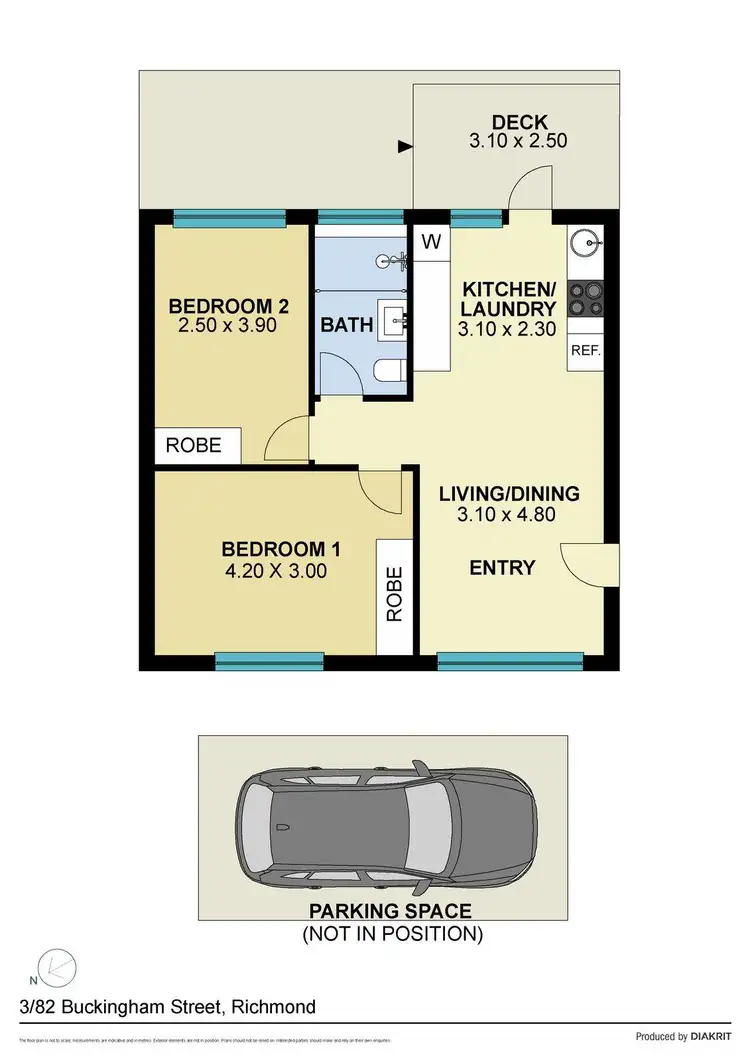 Floorplan of Homely apartment listing, 3/82 Buckingham Street, Richmond VIC 3121