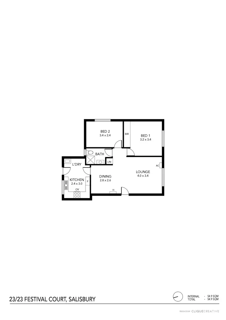 Floorplan of Homely unit listing, 23/23 Festival Court, Salisbury SA 5108