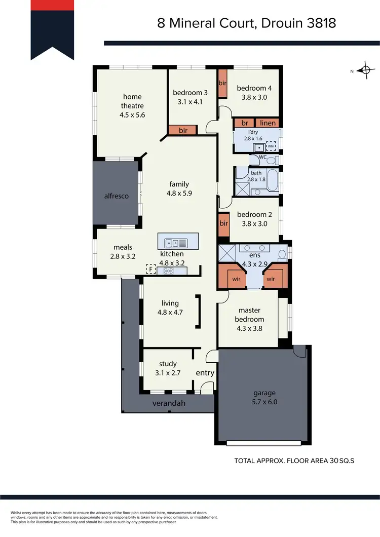 Floorplan of Homely house listing, 8 Mineral Court, Drouin VIC 3818
