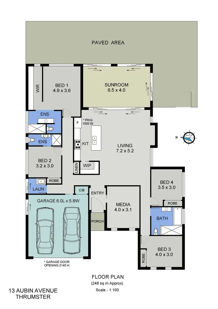 Floorplan of Homely house listing, 13 Aubin Avenue, Thrumster NSW 2444