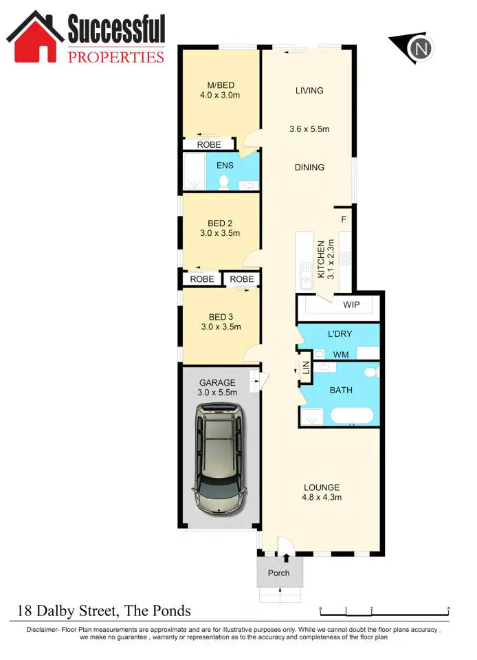 Floorplan of Homely house listing, 18 Dalby Street, The Ponds NSW 2769
