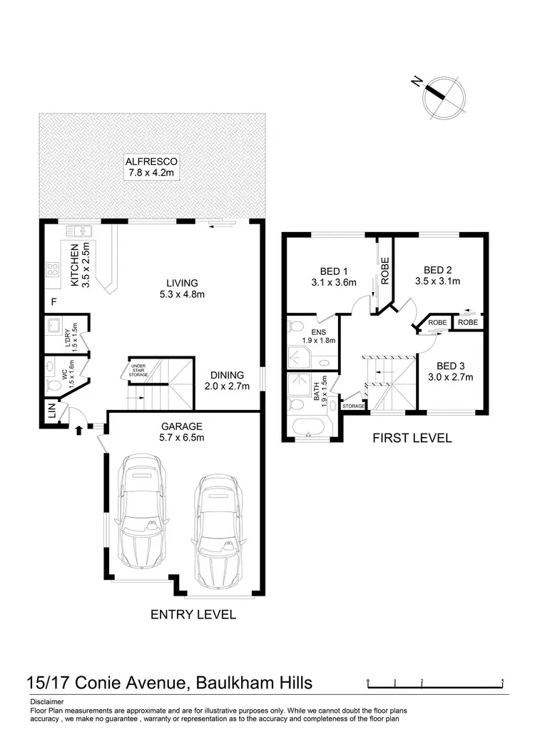 Floorplan of Homely townhouse listing, 15/17 Conie Avenue, Baulkham Hills NSW 2153