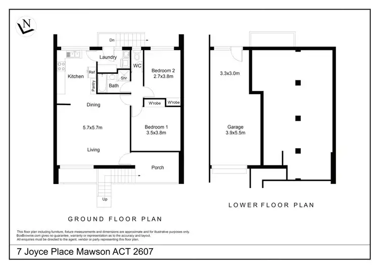 Floorplan of Homely townhouse listing, 7 Joyce Place, Mawson ACT 2607