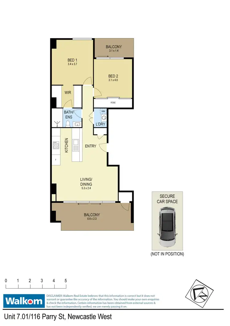 Floorplan of Homely apartment listing, 701/116 Parry Street, Newcastle West NSW 2302