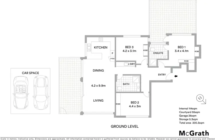 Floorplan of Homely unit listing, G01/6 Waratah Street, Cronulla NSW 2230