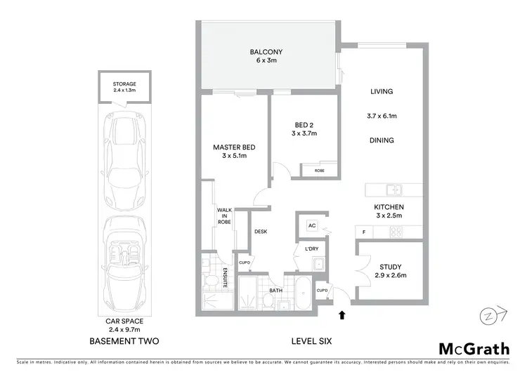Floorplan of Homely apartment listing, 603/12 Rancom Street, Botany NSW 2019