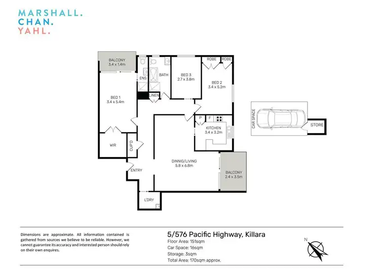 Floorplan of Homely apartment listing, 5/576 Pacific Highway, Killara NSW 2071