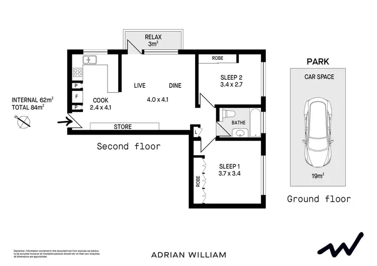 Floorplan of Homely apartment listing, 7/66 Arthur Street, Marrickville NSW 2204