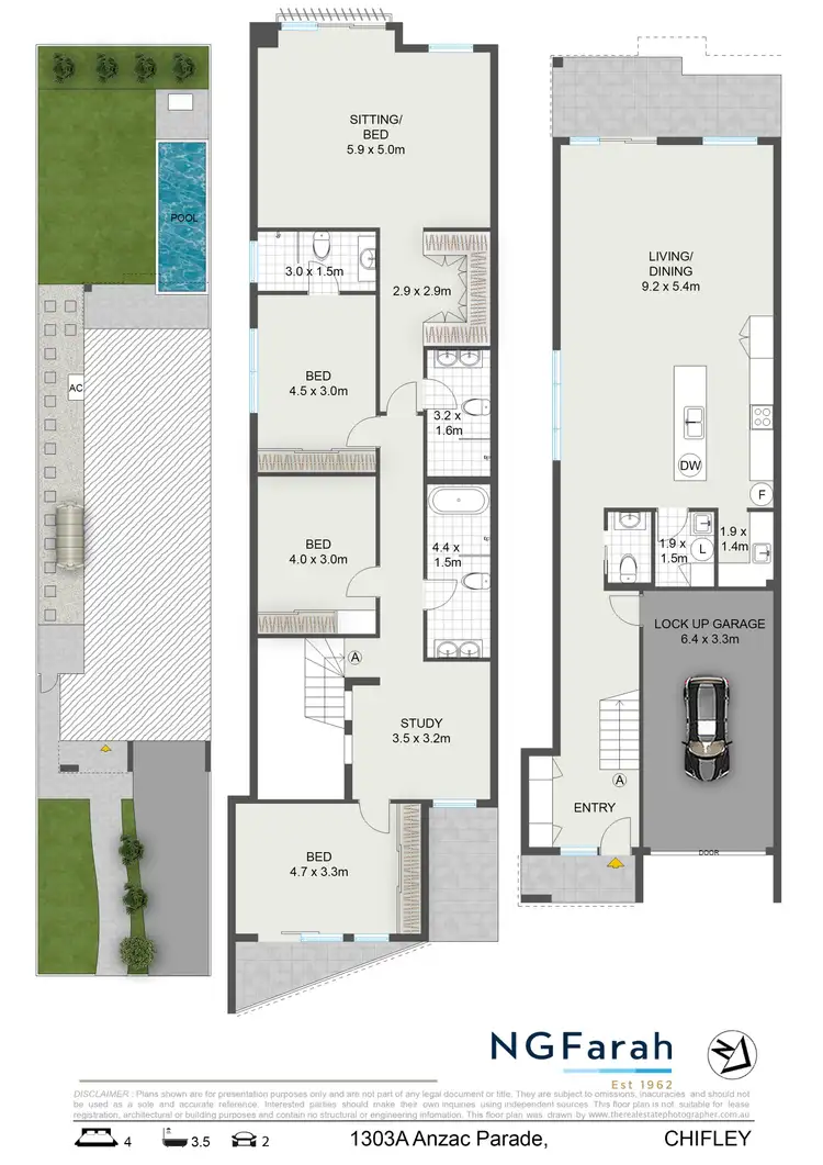 Floorplan of Homely semi-detached listing, 1303A Anzac Parade, Chifley NSW 2036