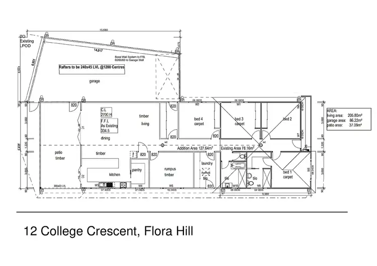 Floorplan of Homely house listing, 12 College Crescent, Flora Hill VIC 3550