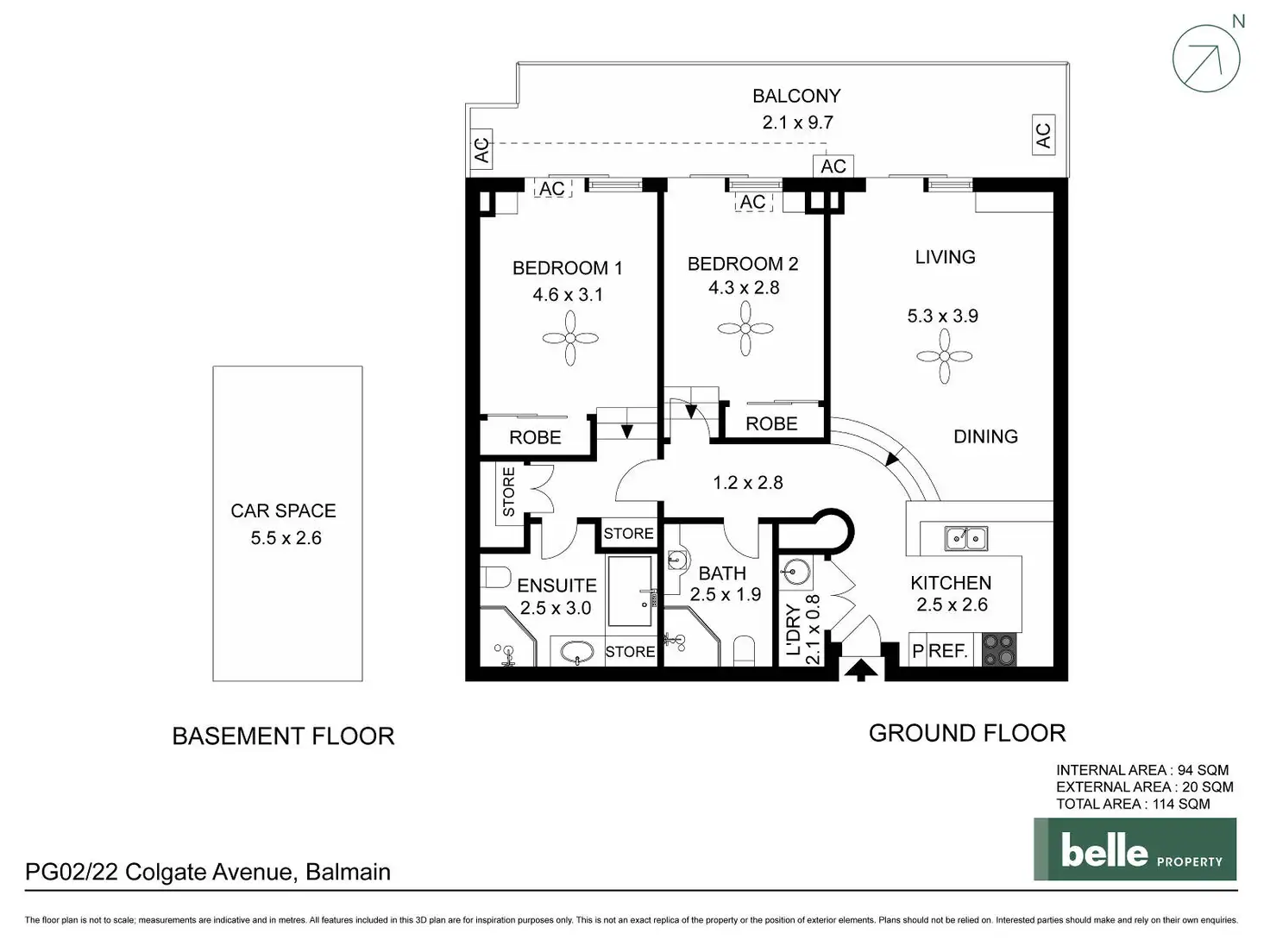 Floorplan of Homely apartment listing, PG02/22 Colgate Avenue, Balmain NSW 2041