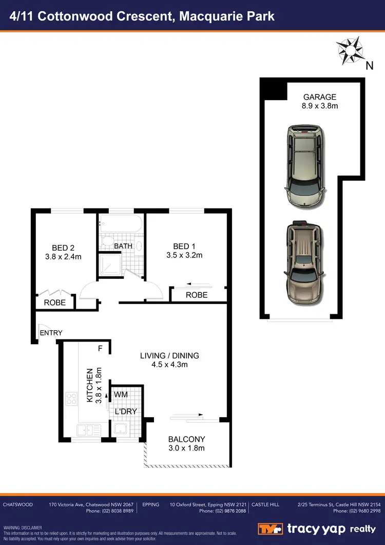 Floorplan of Homely apartment listing, 4/11 Cottonwood Crescent, Macquarie Park NSW 2113