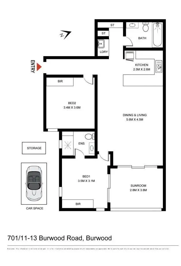 Floorplan of Homely apartment listing, 701/11-13 Burwood Road, Burwood NSW 2134
