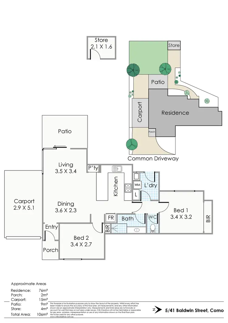 Floorplan of Homely villa listing, 5/41 Baldwin Street, Como WA 6152