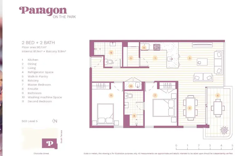 Floorplan of Homely apartment listing, 202/278 South Terrace, Adelaide SA 5000