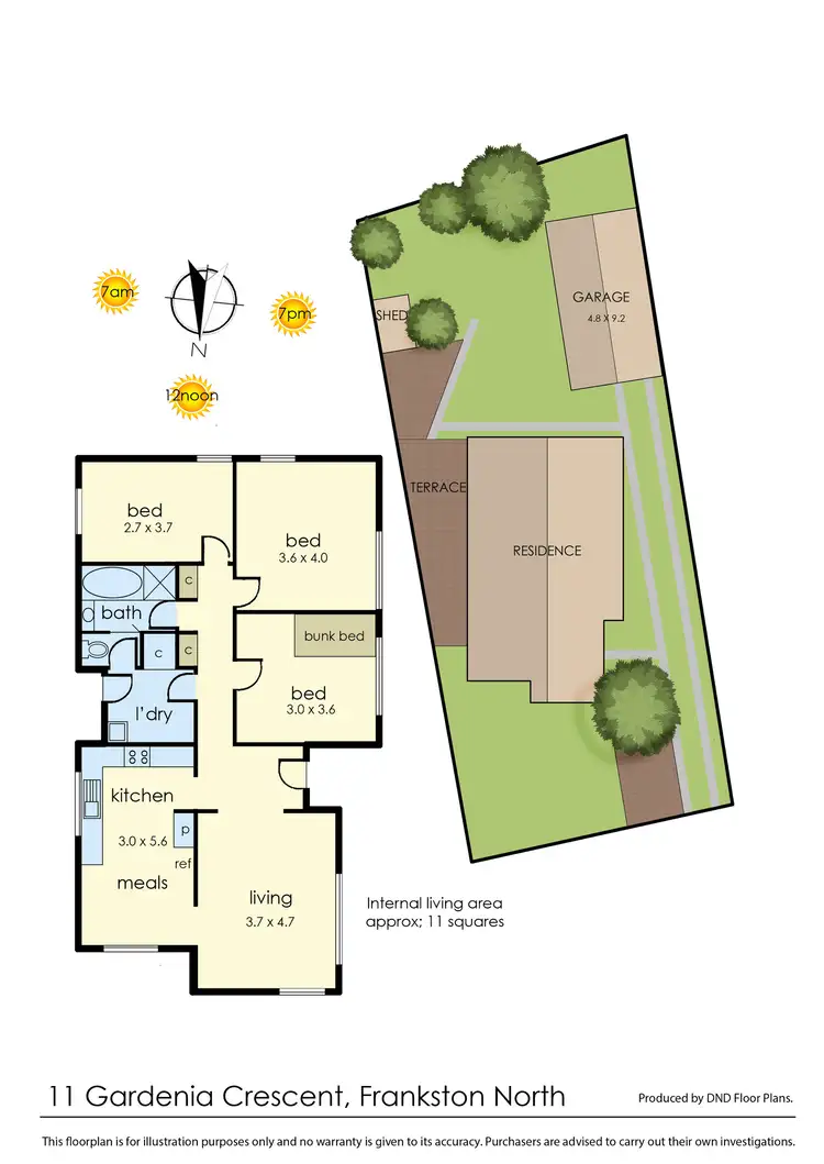 Floorplan of Homely house listing, 11 Gardenia Crescent, Frankston North VIC 3200