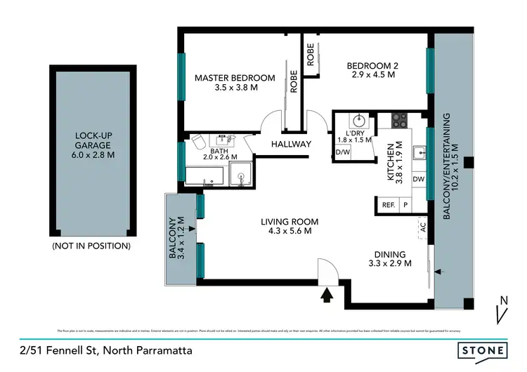 Floorplan of Homely apartment listing, 2/51 Fennell Street, North Parramatta NSW 2151