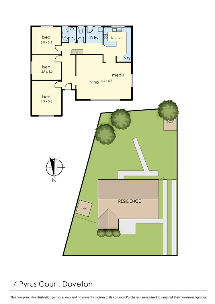 Floorplan of Homely house listing, 4 Pyrus Court, Doveton VIC 3177