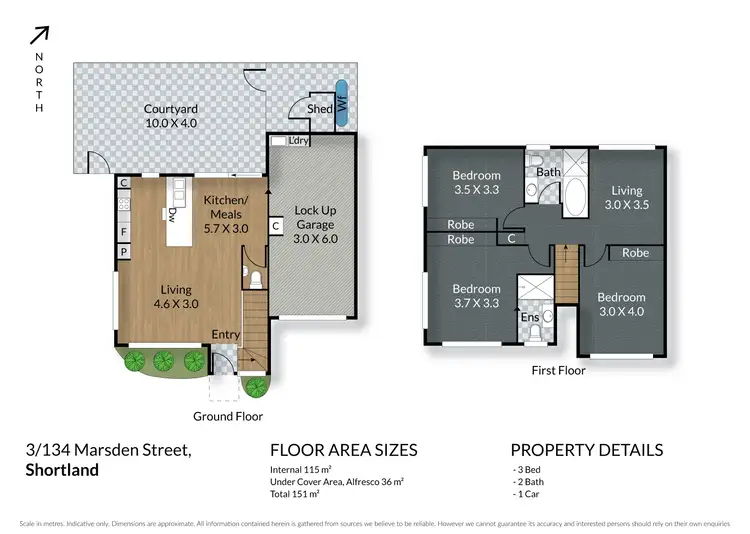 Floorplan of Homely townhouse listing, 3/134 Marsden Street, Shortland NSW 2307
