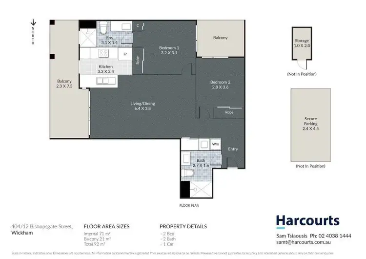 Floorplan of Homely apartment listing, 404/12 Bishopsgate Street, Wickham NSW 2293
