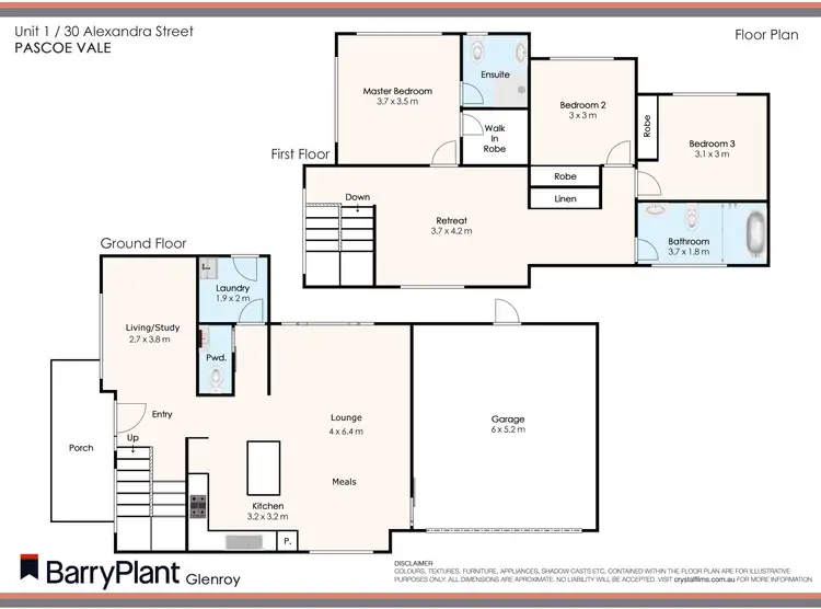 Floorplan of Homely townhouse listing, 1/30 Alexandra Street, Pascoe Vale VIC 3044