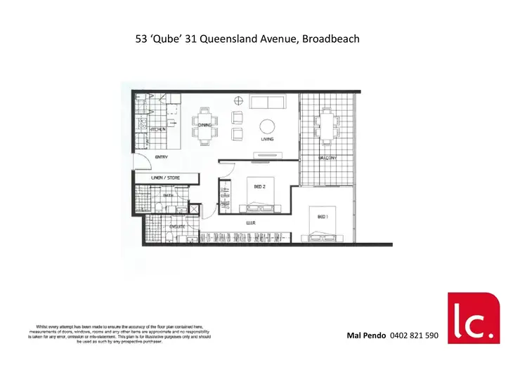 Floorplan of Homely apartment listing, 53/31 Queensland Avenue, Broadbeach QLD 4218