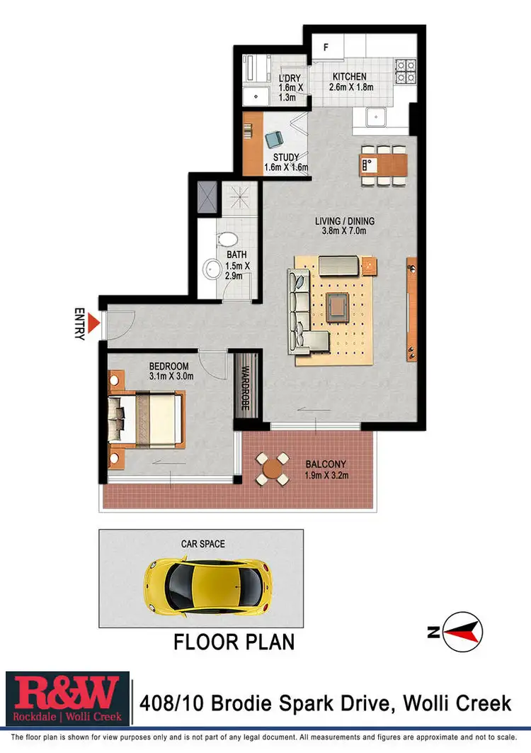 Floorplan of Homely apartment listing, 408/10 Brodie Spark Drive, Wolli Creek NSW 2205
