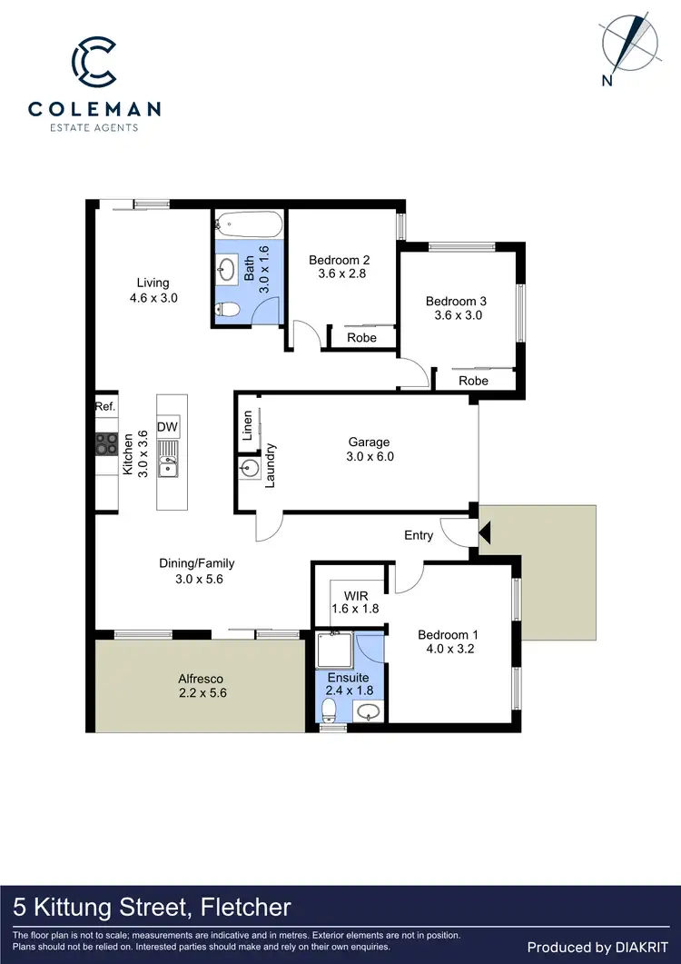Floorplan of Homely semi-detached listing, 5 Kittung Street, Fletcher NSW 2287