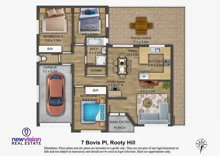 Floorplan of Homely house listing, 7 Bovis Place, Rooty Hill NSW 2766