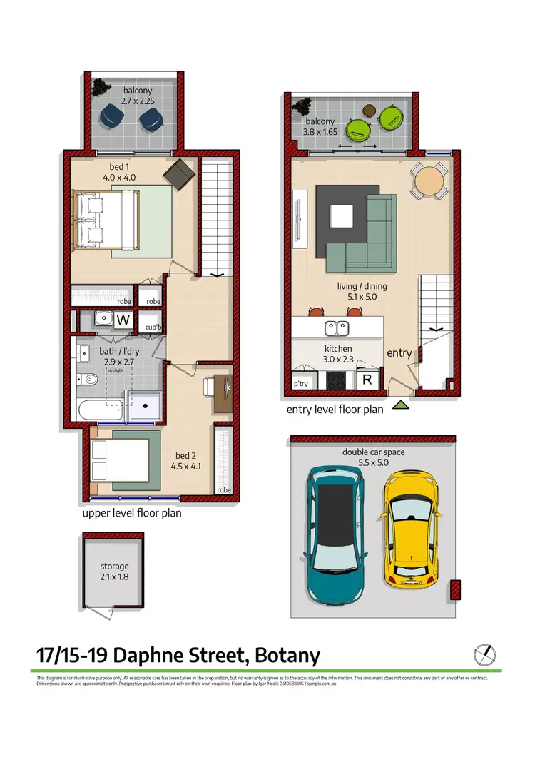 Floorplan of Homely apartment listing, 17/15-19 Daphne Street, Botany NSW 2019