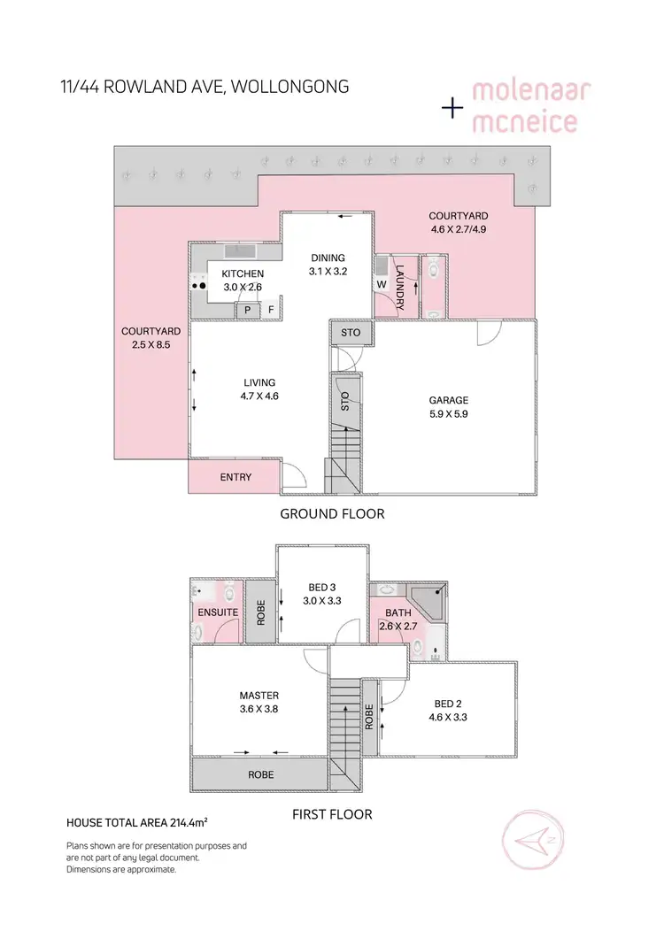 Floorplan of Homely townhouse listing, 11/44 Rowland Avenue, Wollongong NSW 2500