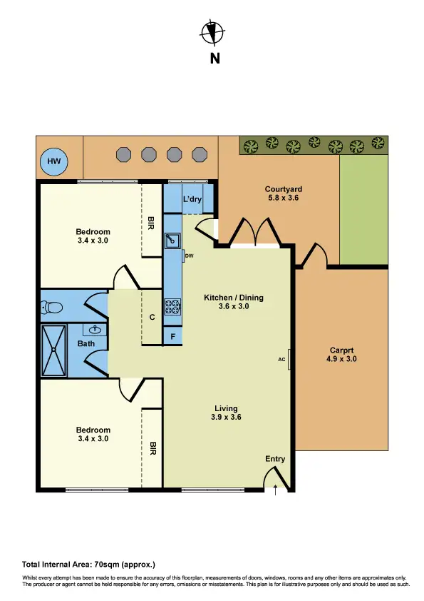 Floorplan of Homely townhouse listing, 7/45 Edgar Street, Kingsville VIC 3012