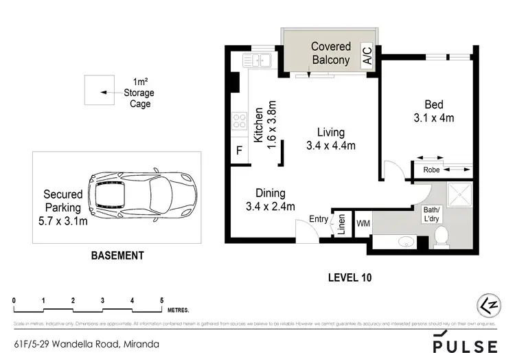 Floorplan of Homely apartment listing, 61F/5-29 Wandella Road, Miranda NSW 2228