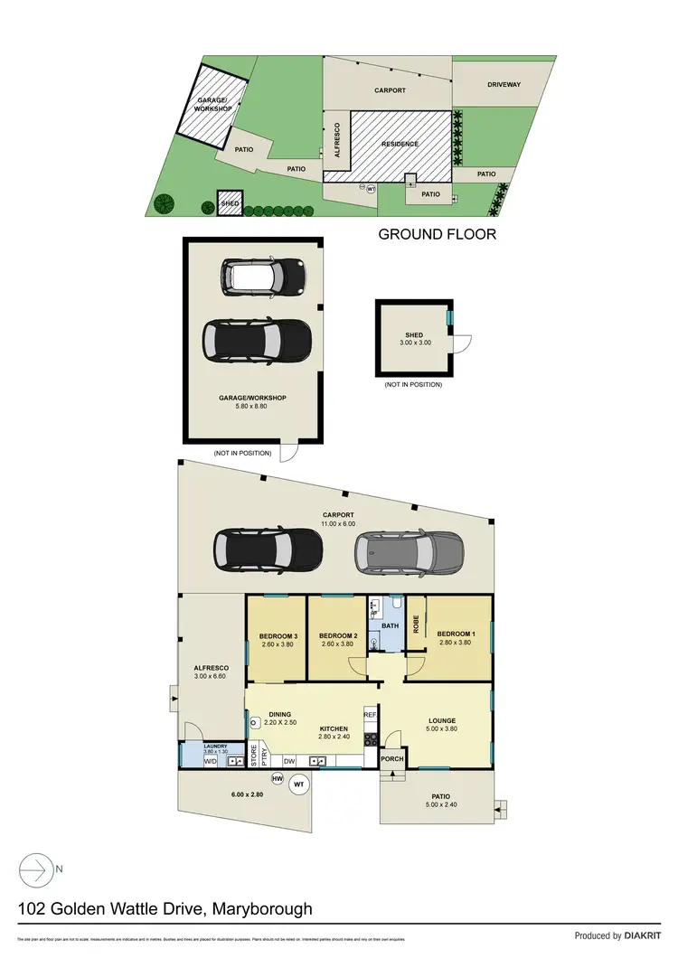 Floorplan of Homely house listing, 102 Golden Wattle Drive, Maryborough VIC 3465