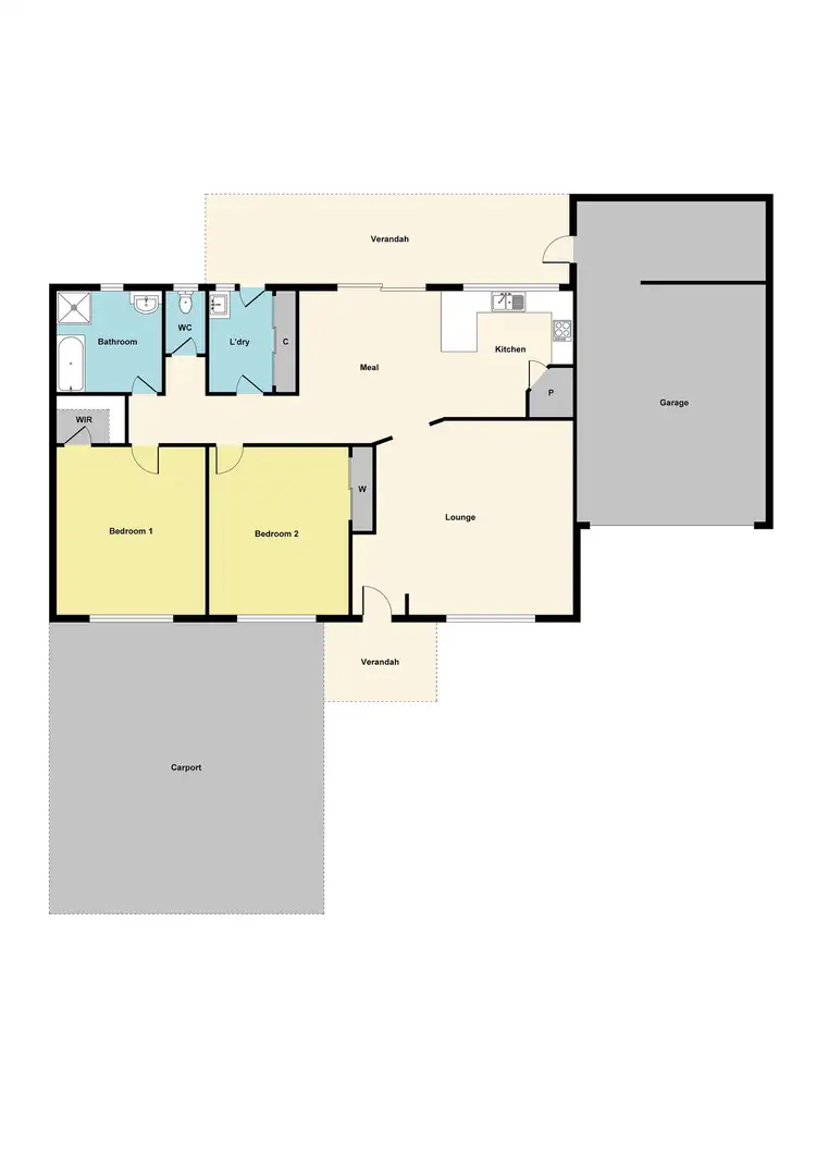 Floorplan of Homely unit listing, 2/16 East Field Street, Maryborough VIC 3465
