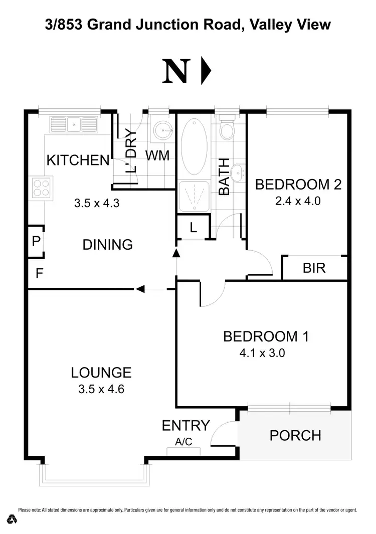 Floorplan of Homely unit listing, 3/853 Grand Junction Road, Valley View SA 5093