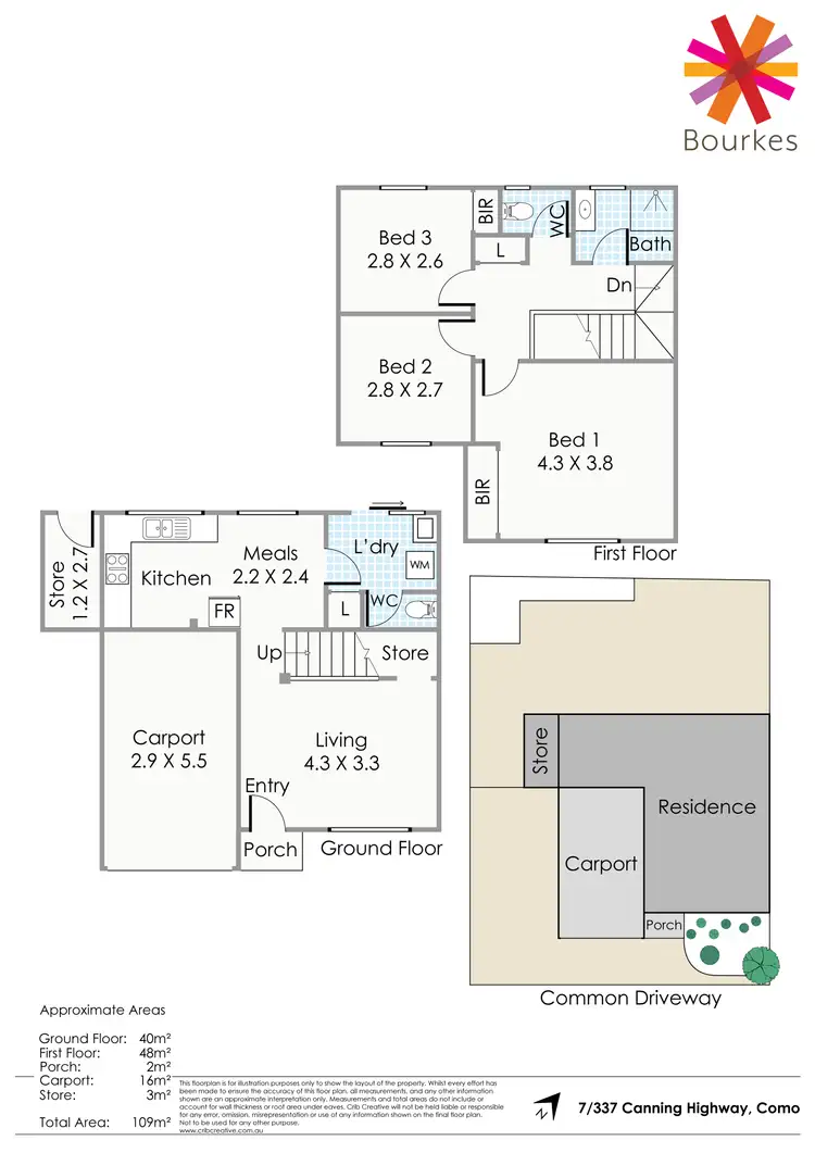 Floorplan of Homely townhouse listing, 7/337 Canning Highway, Como WA 6152